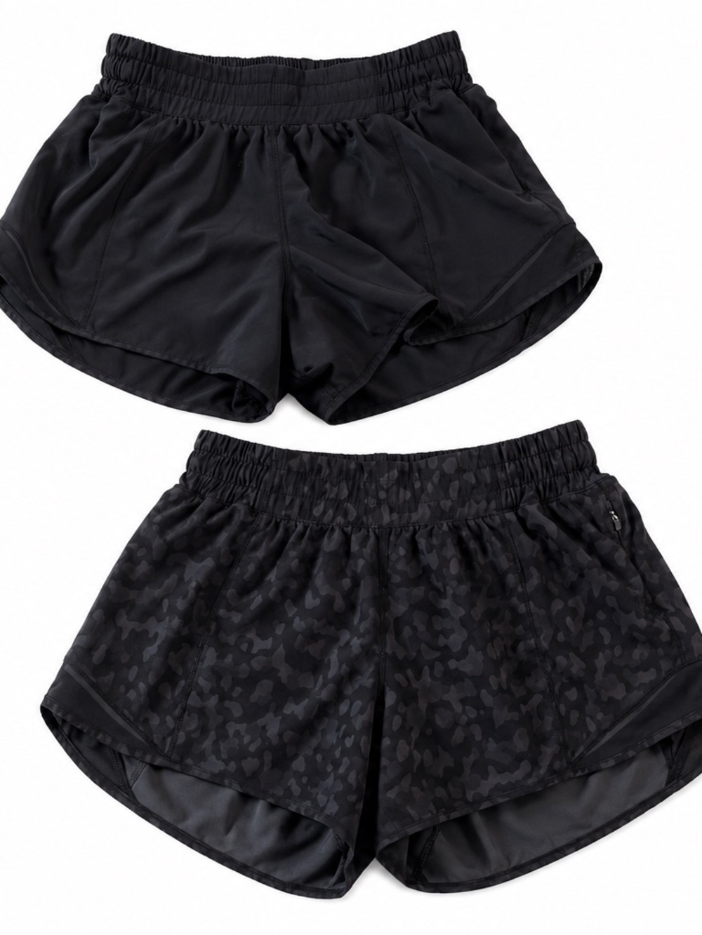 lululemon athletica Women's Black Athletic Shorts (Solid + Subtle Camo)